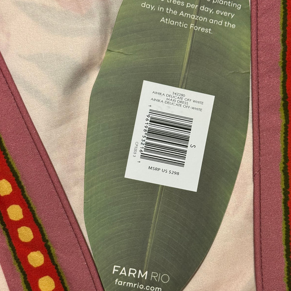 NWT FARM RIO Ainika Delicate Off-White Balloon Sleeves Maxi Dress SZ Small - Picture 7 of 9